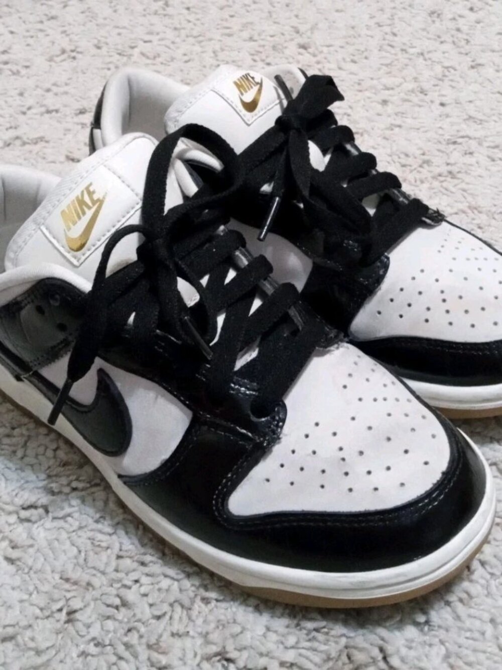 Nike Dunk Low LX Black Croc Women's Size 6.5 Sneakers FJ2260-003 Black-Sail-Gum